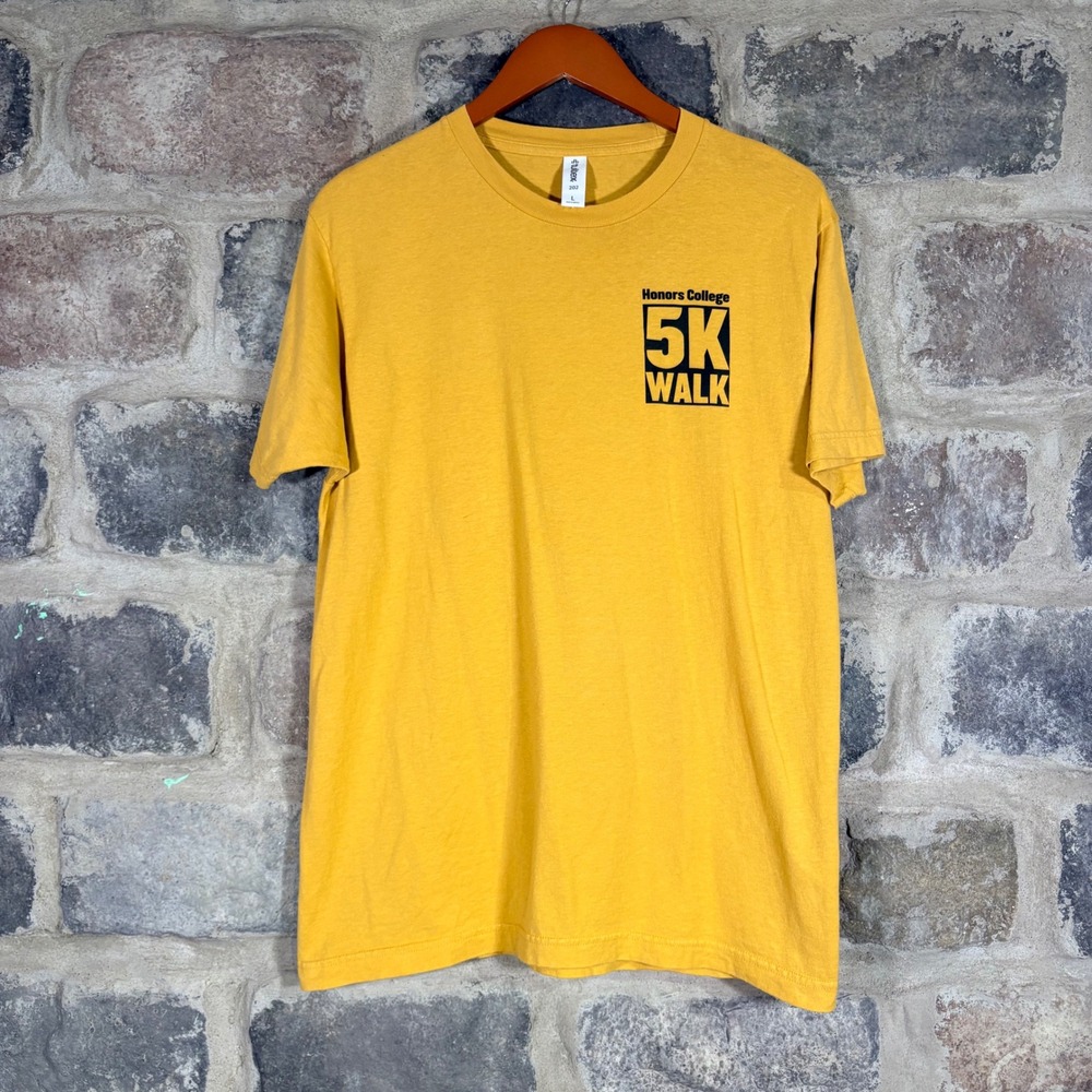 Tultex Purdue Women's Honors College 5K Walk Yellow T Shirt Large PNW